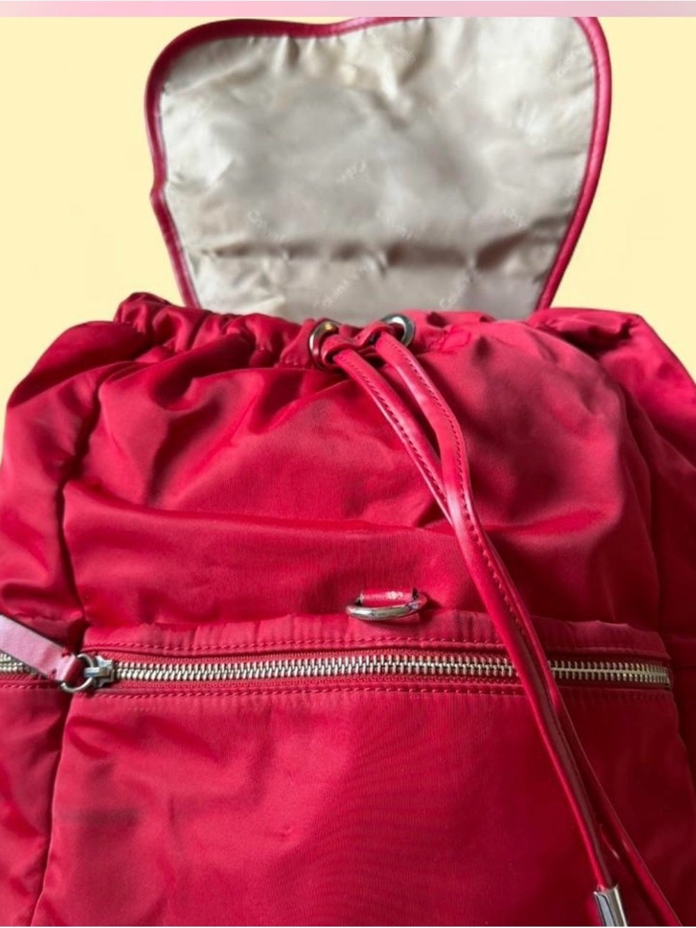 🦋Calvin Klein Hot Pink Nylon Backpack with Silver Hardware - Picture 3 of 5